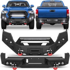 Off-road Front Rear Bumper W Winch Plate Lights For 2016-2023 Toyota Tacoma