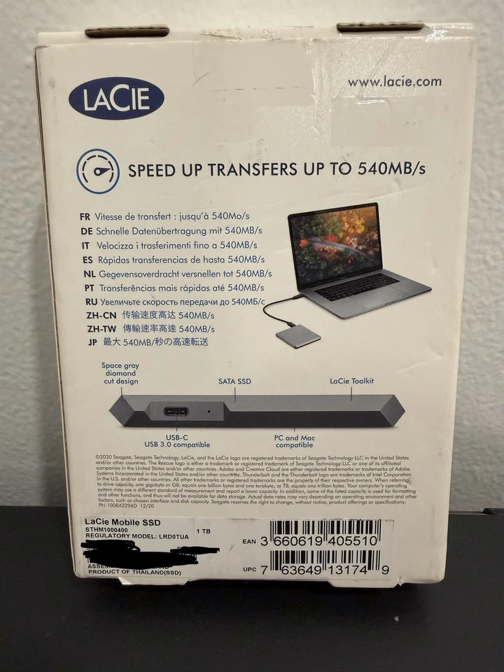 LaCie 1tb Mobile SSD Solid State Drive STHM1000400 - Image 2 of 4