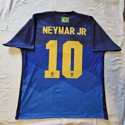 Nike CBF Brasil #10 Neymar Jr Soccer Football Blue Fan Jersey