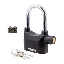 Rolson Alarm Padlock - Heavy Duty High Long Shackle Security Alarm Lock