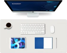 Large Office Leather Desk Mat, Mouse and Keyboard Pad, Computer and Laptop Mat, 