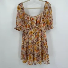 Jun & Ivy Womens Size L Floral Milkmaid Dress Cottagecore Prairie Romantic Boho