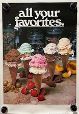 Vintage 1985 Ice Cream Poster All Your Favori...