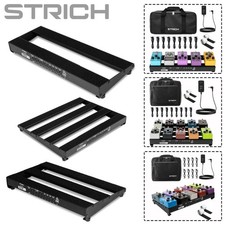 STRICH Multi-Size Guitar Pedal Board W/ Built-in Power Aluminum With Cables Bag