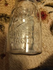 Vintage Clear Ball Perfect Mason Quart Jar 1913-1922