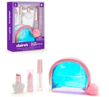 Claire's Glam Essentials Kids Makeup Kit, 4-Piece Real Cosmetic Set (Ages 6+)