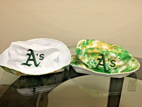 Oakland Athletics A’s TIE DYE & WHITE REVERSIBLE BUCKET HAT MLB SGA 7/23/22 NEW - Picture 3 of 3