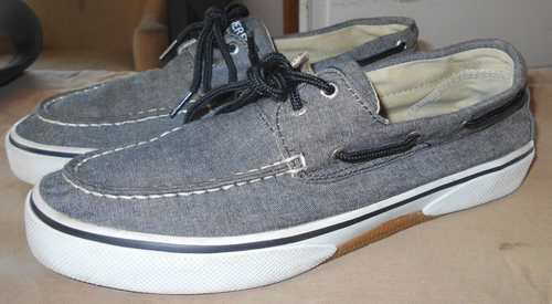 Sperry Top Sider Gold Cup Men's Gray Canvas Boat Shoes Size 15 10.5 M - Picture 2 of 6