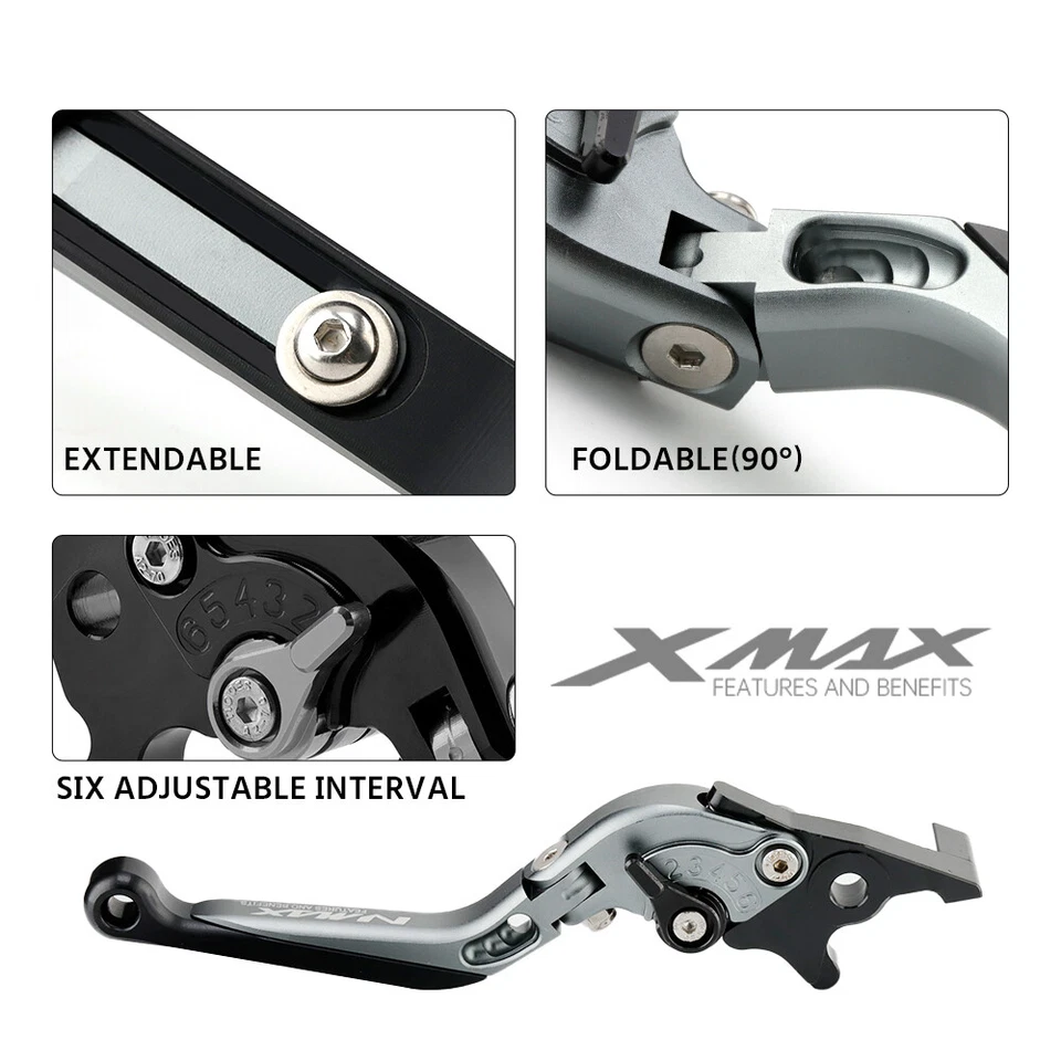 Folding Extendable Front Rear Brake Levers For YAMAHA N-MAX 155 2017-2022 - Image 4 of 4