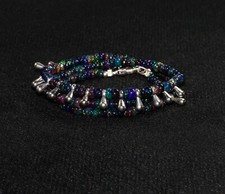 Black Opal Necklace - Opal Gemstone - Ethiopian Opal - Opal Rondelle Necklace