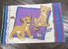 Vintage 90's Disney The Lion King Standard Pillow Case Simba Timon Pumba Nala
