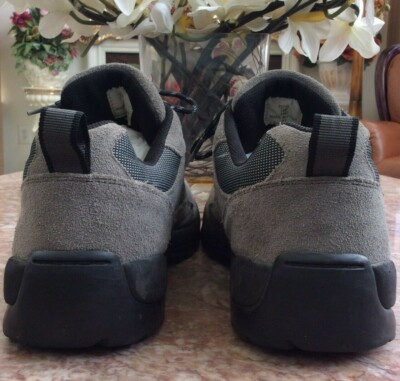 Lands End Mens Gray Suede Outdoor Lace Up Trail Hiking Shoes  display picture 2