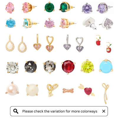 KATE SPADE Women's Earrings Studs Huggies Cubic Zirconia Glass Plated Metal