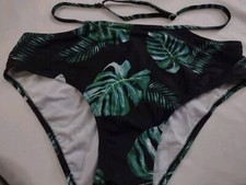 Swimsuit Separates Bottoms With Waist Strap And Leaf Print