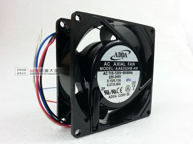 ADDA 8025 220V 110V Dual Voltage AA8252HB-AW Cabinet Double Ball Cooling Fan - Image 2 of 4