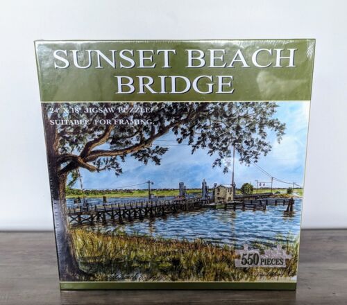 Heritage 550 Piece Puzzle "Sunset Beach Bridge" Outer Banks NC - New & Sealed - Afbeelding 1 van 4