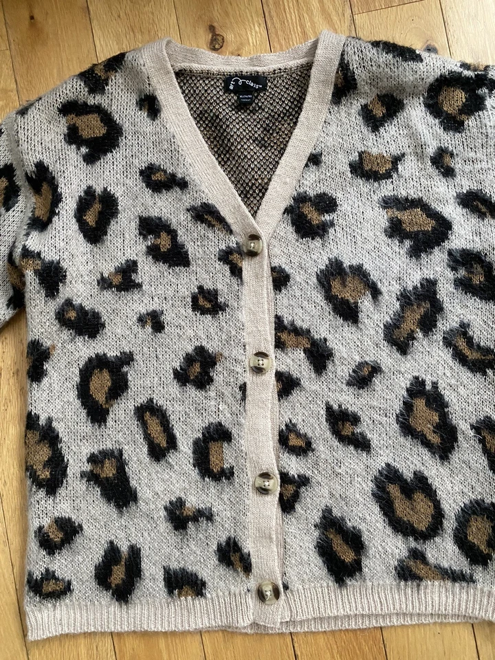 Art Class Animal print cardigan large (14/16)