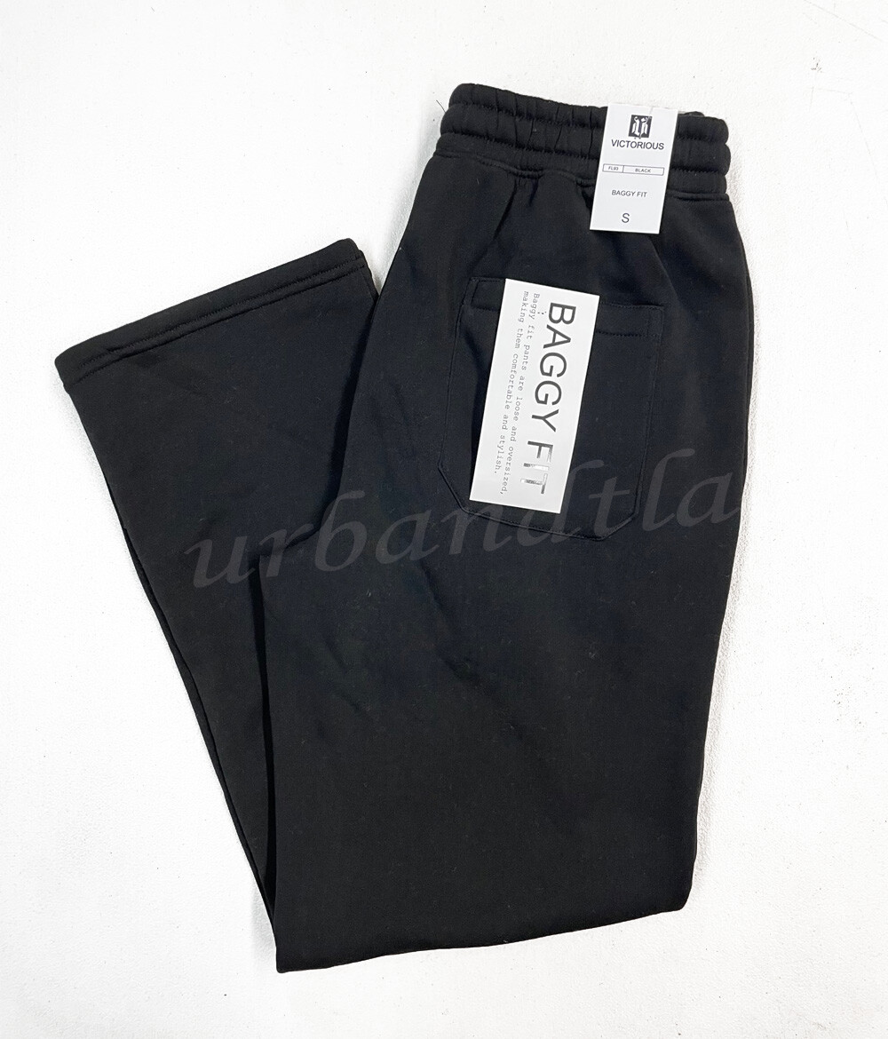 Men's Fleece Baggy Fit Jogger Sweatpants Wide Leg Jogger