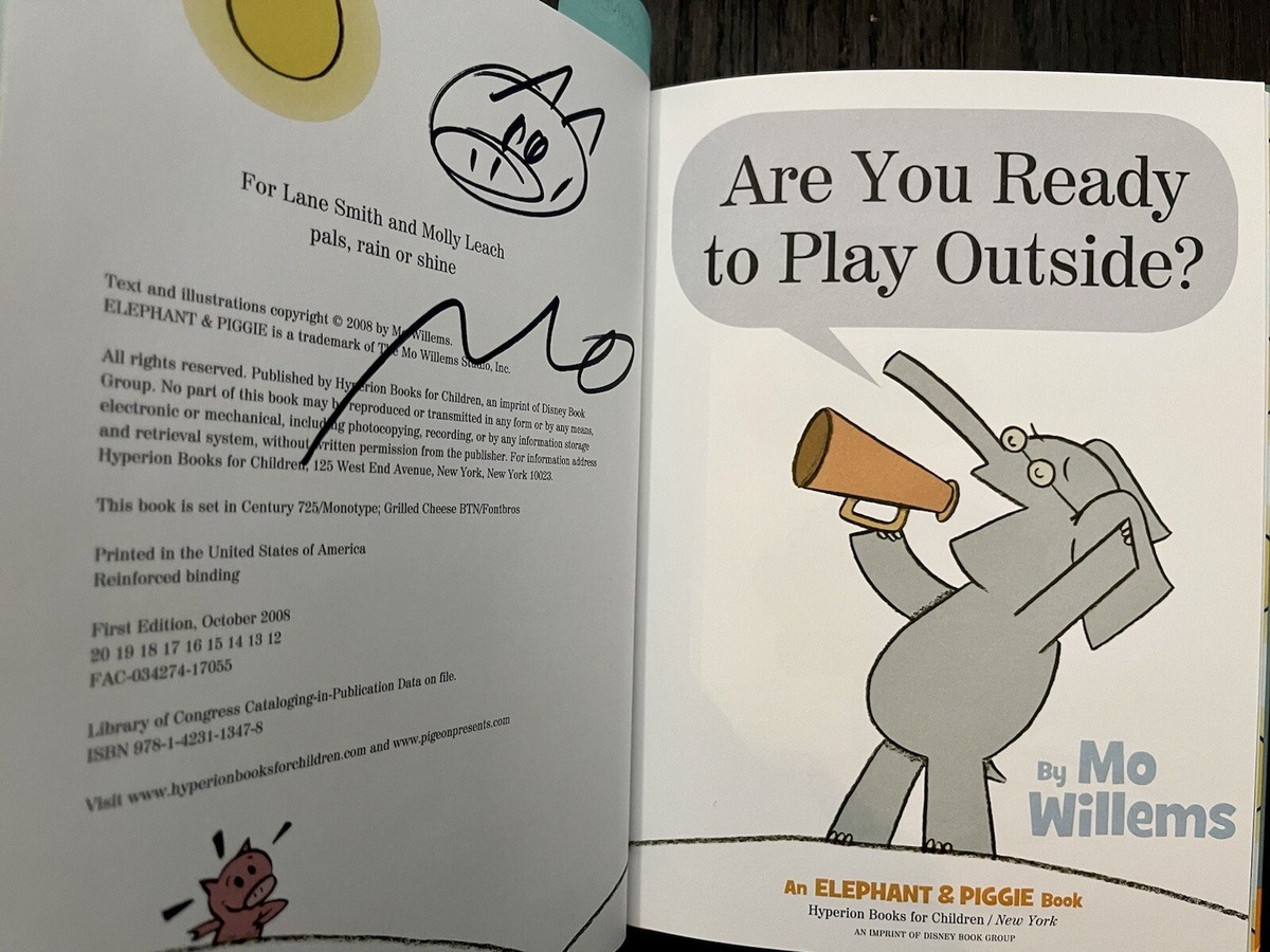 Mo Willems Signed Elephant and Piggie Book Are You Ready to Play