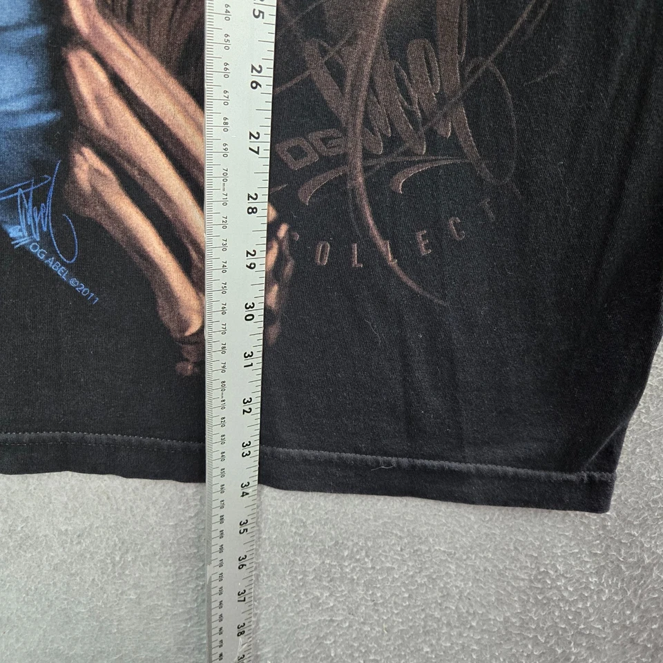 Camisa OG ABEL Hombres 2XL Negra Floral Rosa Calavera Niñas Dos Caras 2011 Logo Gráfico Foto 3 de 4
