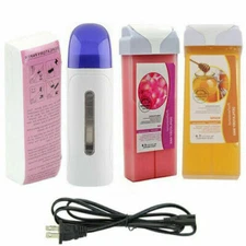 Hair Removal Waxing Kit Roll on Depilatory Wax Hot Wax Warmer Heater cartridge