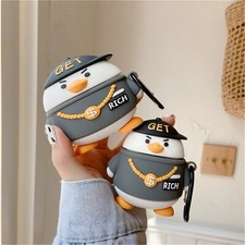 Cute "Rich" Duck Cartoon Silicone Case cover Compatible with Airpods 1/2/Pro/3