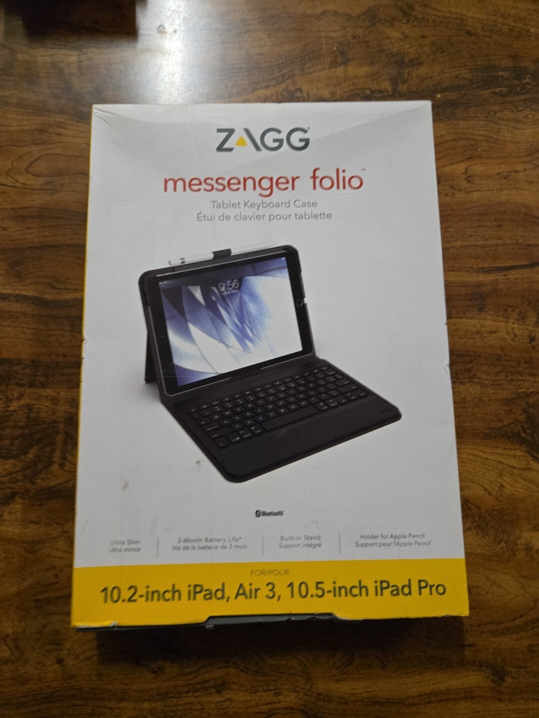 Zagg Messenger Folio Keyboard Case for iPad Air 3 & 2nd Gen iPad Pro – Slim Protection & Typing Convenience-image