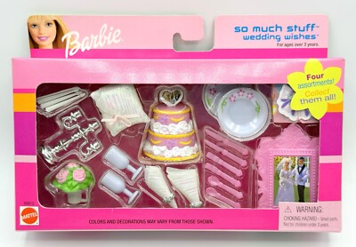 BK~ #A NIB BARBIE DOLL 2001 SO MUCH STUFF WEDDING WISHES ACCESSORIES 88815