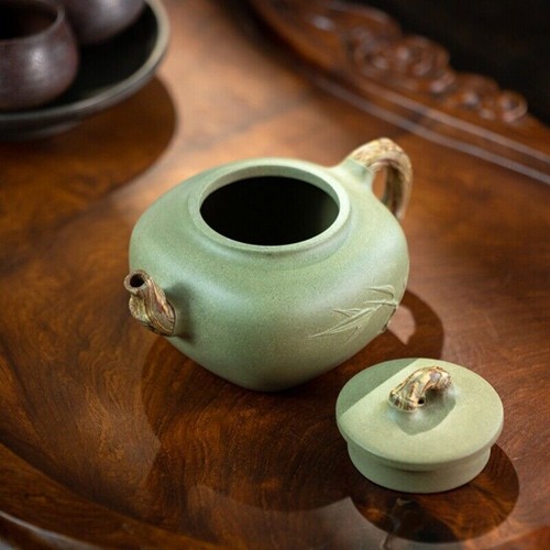 China Yixing Zisha Douqing Arcilla Bambú Relieve Hecho a Mano Tetera Regalo Coleccionar - Imagen 2 de 8