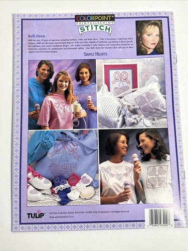 VINTAGE 1993 Colorpoint Paint Stitching Simply Hearts, 8 Transfers - Picture 2 of 12