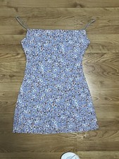 Juniors, Windsor Floral Cowl Mini Dress, Blue, Size L