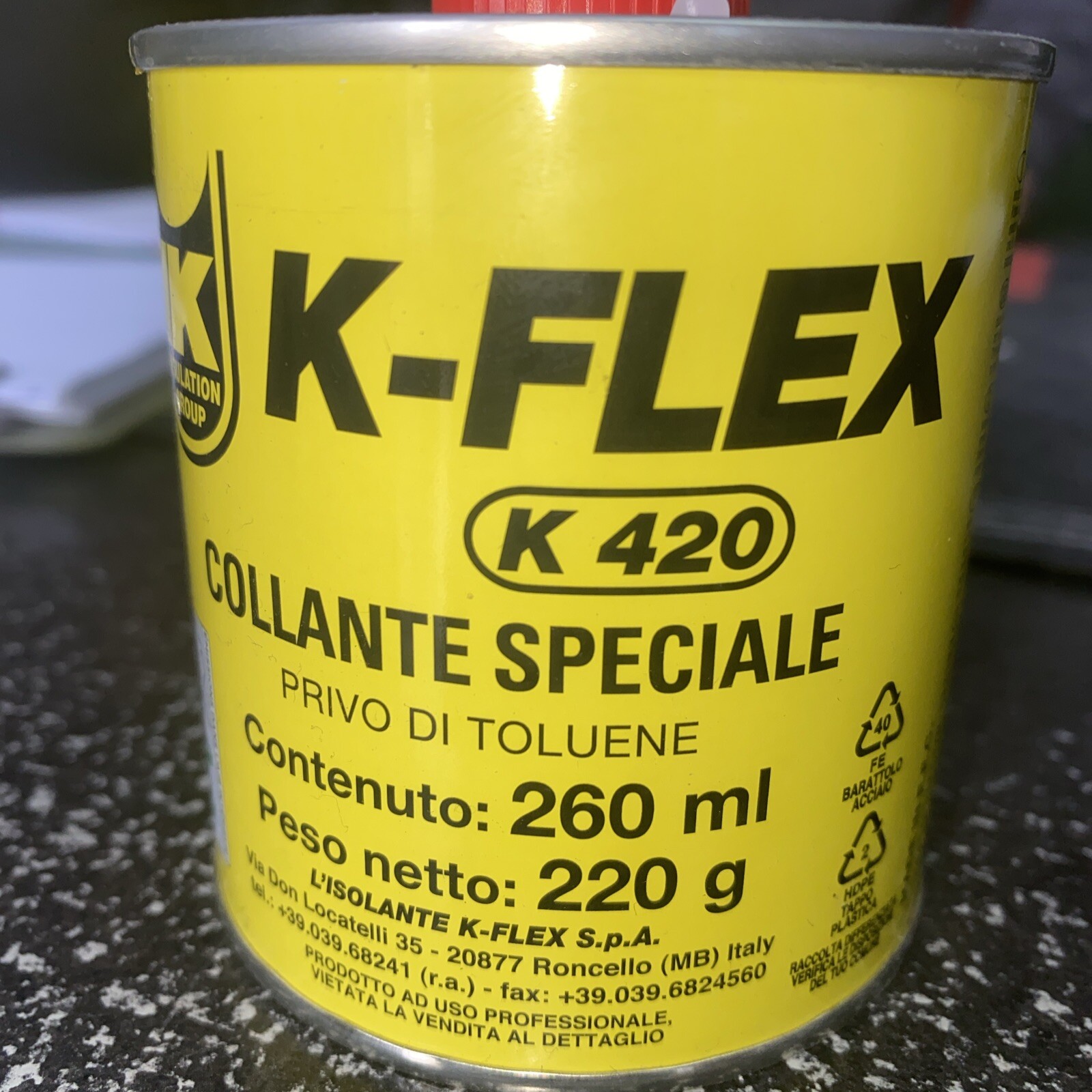 Colla speciale Per Tubo Anticondensa Colla K 420 + Pennello - 0,26 Lt + Pennello