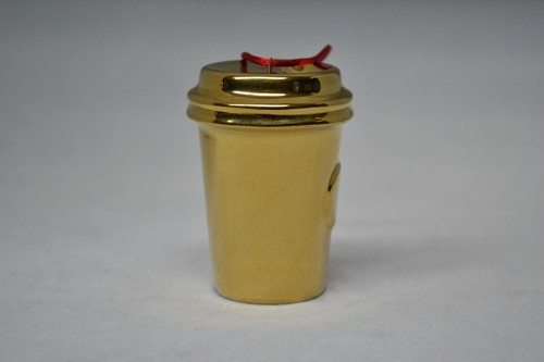 Taza de cerámica metálica dorada Starbucks Christmas Ornament 2014 - Imagen 5 de 7