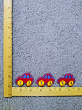 LOT OF 3 CHILDRENS RED CARS IRON ON PATCHES FREE SHIPPING