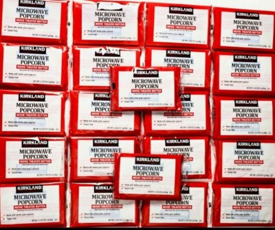 Kirkland Signature Microwave Popcorn Movie Theater Butter 3.3 oz Bags 22 Ct Pack