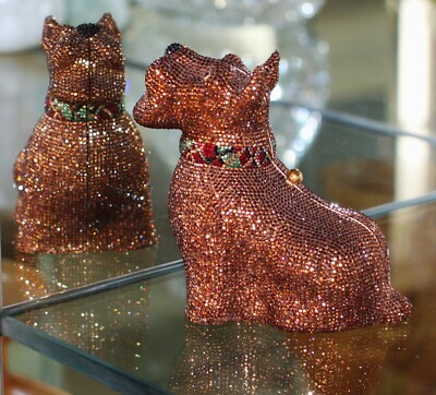 JUDITH LEIBER SHOULDER BAG BROWN IRISH TERRIER DOG SWAROVSKI
