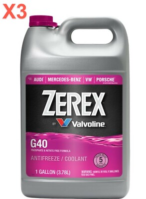 3 Gallon Engine Coolant/Antifreeze Zerex  PINK Concentrated G40 Formula HOAT