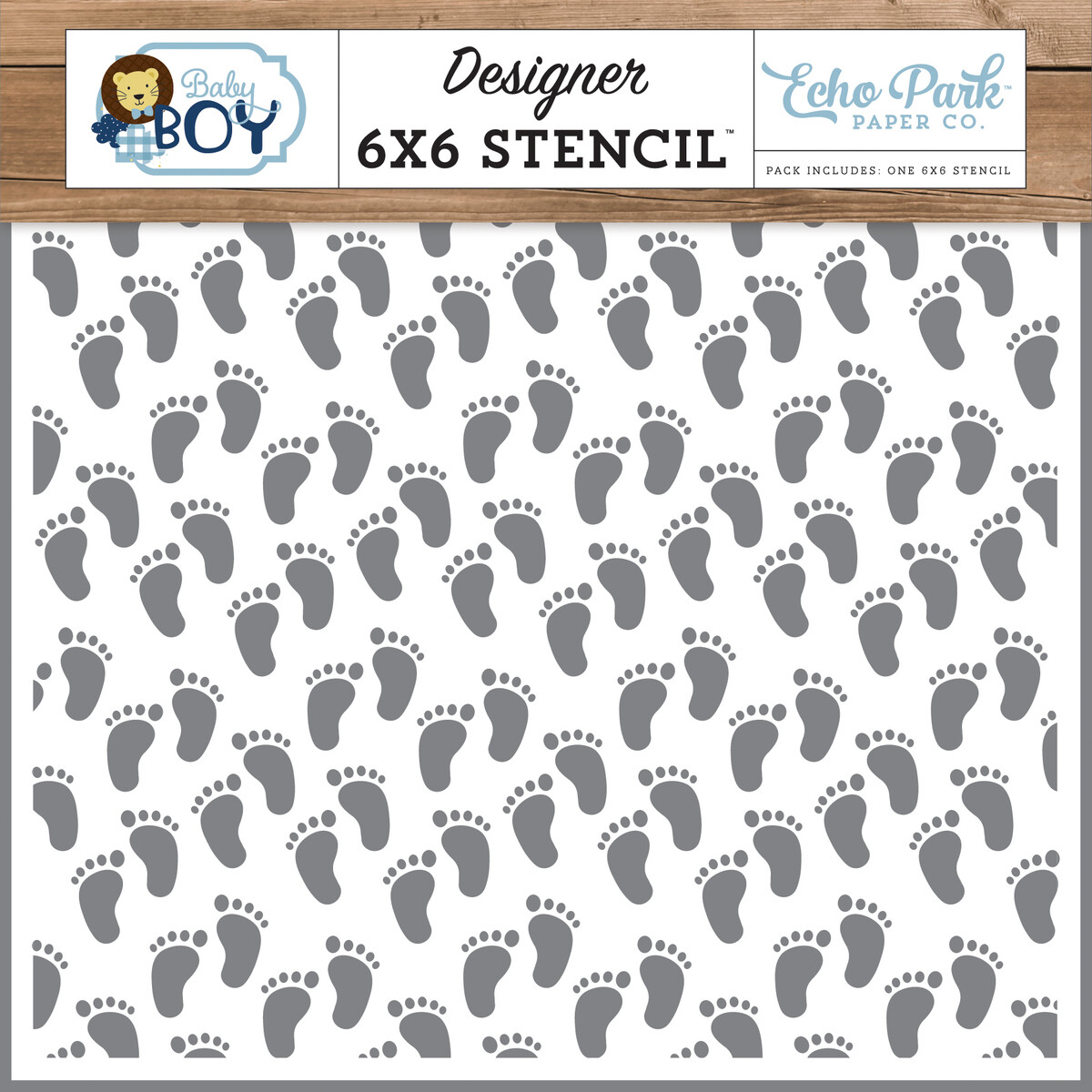 Echo Park Paper BABY BOY 6x6 Stencil - Baby Footprints (BAB203033) | eBay echo-park-paper-baby-boy-6x6-stencil-baby-footprints-bab203033-ebay