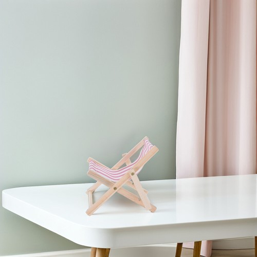 Wooden Ornaments Deck Chair Decoration Office Phone Stand Mobile Holder - 第 7/12 張圖片
