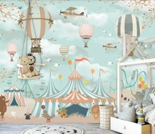 3D Hot Air Balloon G2899 Wallpaper Wall Murals Removable Self-adhesive Honey