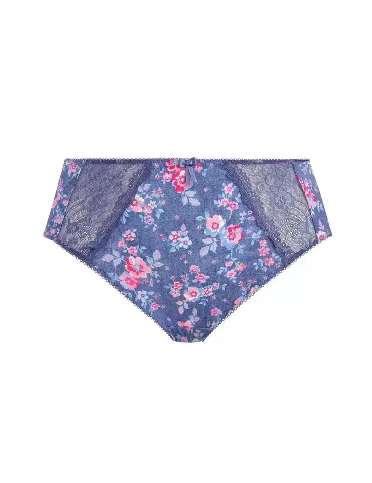 Calzoncillo Elomi Morgan 2XL 18 20 Azul Denim Floral Pierna Alta Cintura Bragas Completas 4116 Foto 4 de 4
