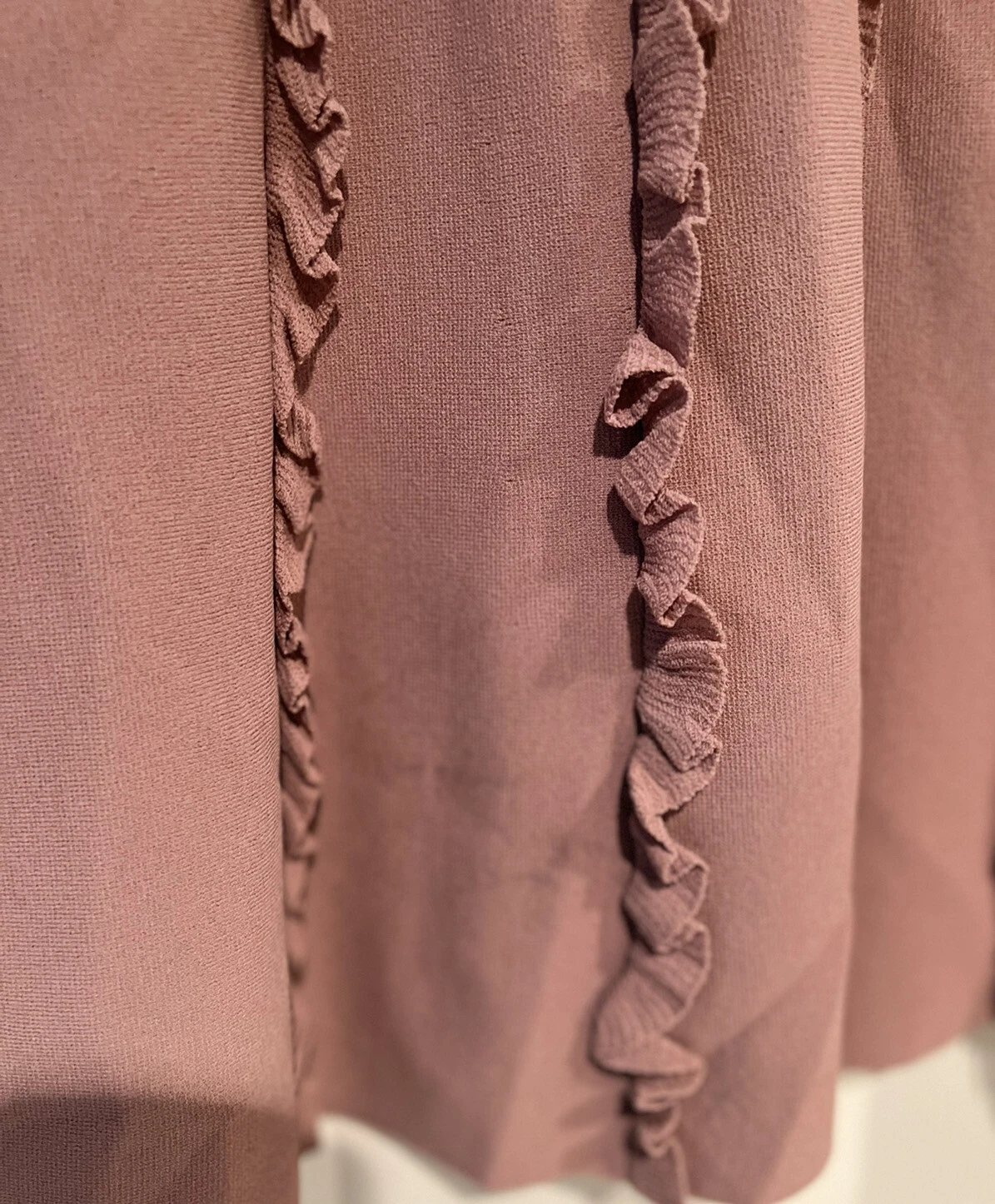 Abito Valentino SPA Blush Mauve manica a 3 4 viscosa arricciacapelli Italia Classico XS Nuovo