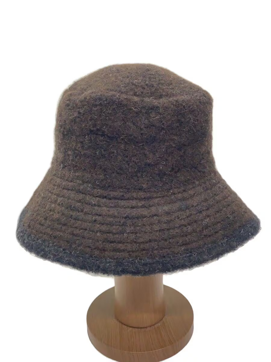 HERMES MOTSCH アルパカ　帽子　キャップ　56 HERMES Bucket Hat 56 Alpaca BRW Plain Women's MOTSCH - Gem