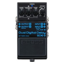 BOSS SDE 3 Dual Digital Delay Black Guitar Effects Pedal with Offset Knob