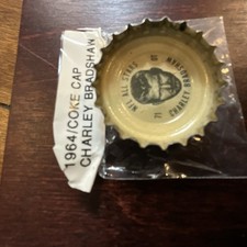 Coca-Cola 1964 Original Bottle Cap Charley Bradshaw Silver Red Soda Collectible