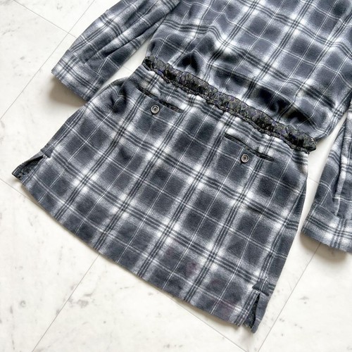 Autentico abito camicia LOUIS VUITTON check monogram cintura taglia 36 grigio K1279 - Foto 8 di 24