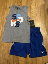NWT Nike Little Boys Score T-Shirt Nike Mesh Athletic Shorts - Size 4