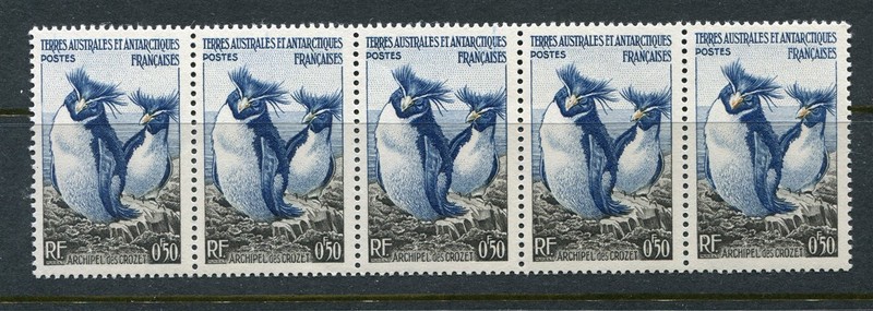 FSAT Penguins #2 Strip of 5 [Mint Never Hinged]