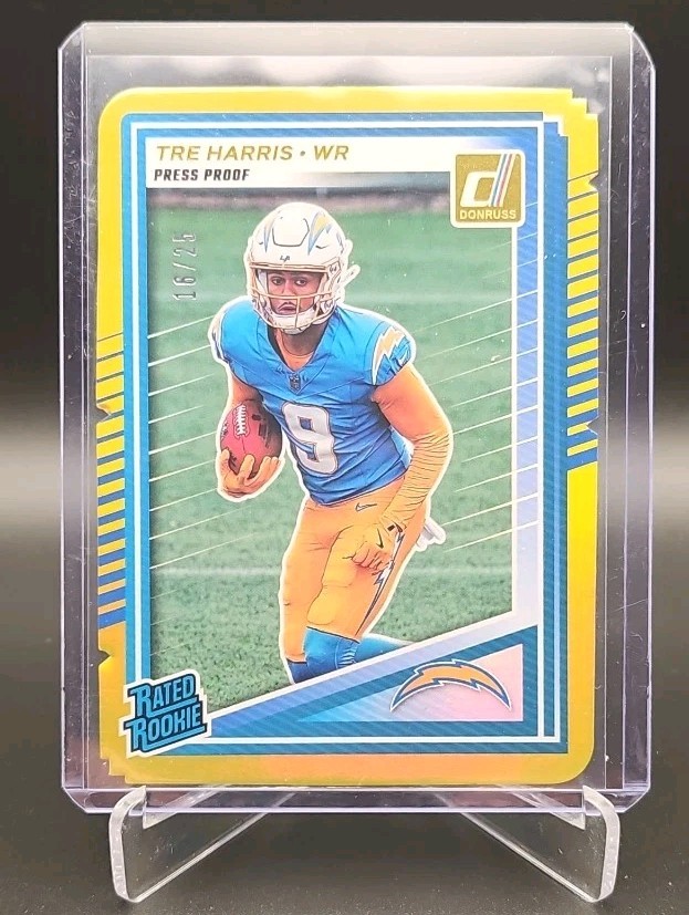 2025 Donruss - Tre Harris - Rated Rookie Gold Press Proof Die-Cut #/25 -Chargers
