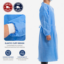 Disposable Isolation Gown Non Woven Protective Workwear Cleaning Apron Blue
